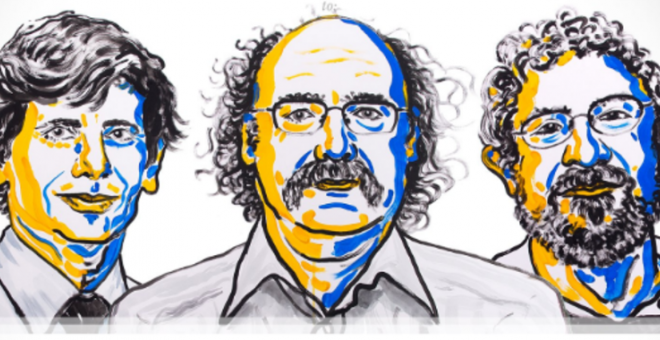 Los científicos estadounidenses David Thouless, Duncan Haldane y Michael Kosterlitz han obtenido el Premio Nobel de Física 2016. / Nobelprize.org