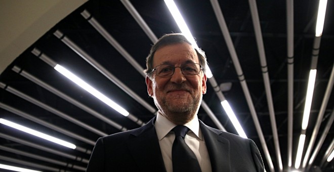 Mariano Rajoy, en la rueda de prensa en el Palacio de la Moncloa tras la quinta ronda de consultas del rey para la investidura. REUTERS/Sergio Perez