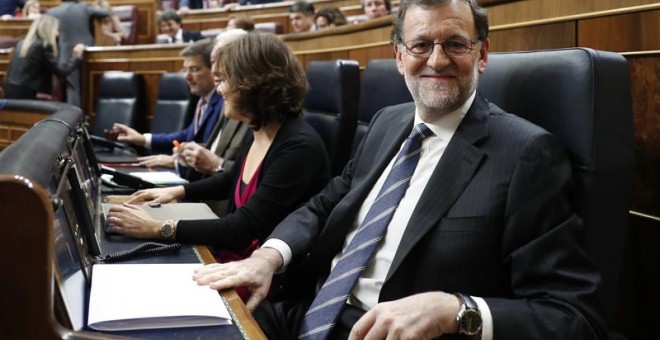 Rajoy, durante su discurso. EFE/Chema Moya