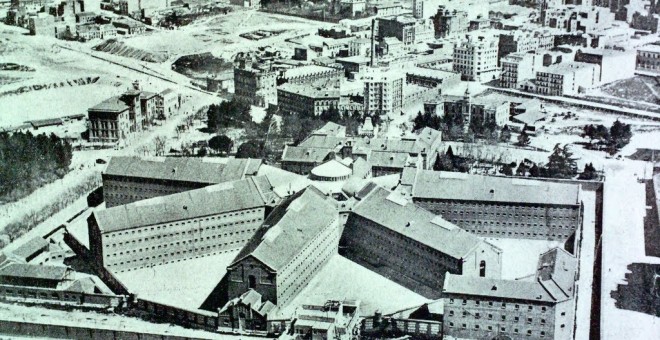 Cárcel Modelo y plaza de La Moncloa, vista desde el aire