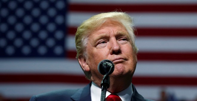 Donald Trump, candidato republicano a la Presidencia de EEUU, durante la campaña en Hershey. / REUTERS