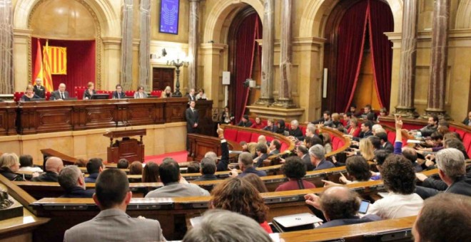 Imagen del pleno del pasado miércoles en el Parlament de Catalunya.  PARLAMENT.CAT