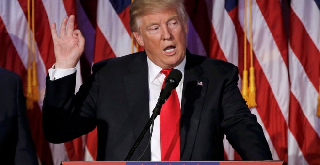 Trump, en Manhattan durante la noche electoral de EEUU. REUTERS/Mike Segar