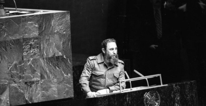 Fidel Castro, en una intervención en la ONU en 1979. REUTERS