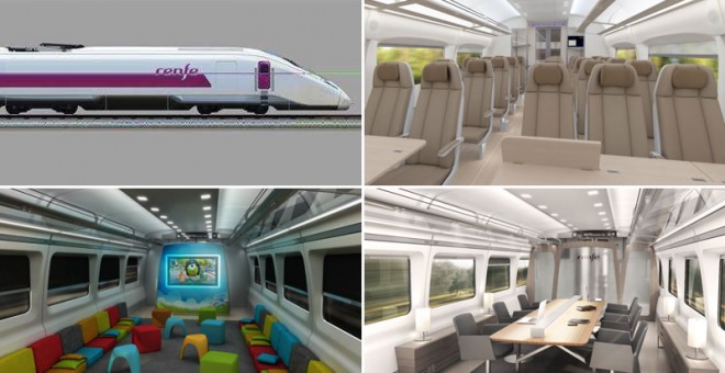 Diseño del interior de los vagones de los nuevos trenes de AVE de Talgo.