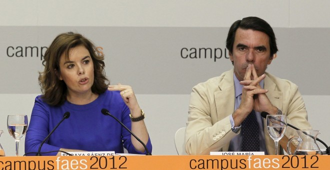 Soraya Sáenz de Santamaría, en el campus FAES con Aznar. EFE / PACO CAMPOS