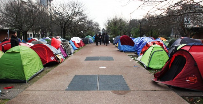 Camp espontani de refugiats a Sanit Denis. ANNA PALOU