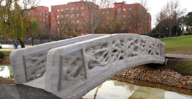El primer puente peatonal del mundo impreso en 3D en Alcobendas, Madrid. Ayuntamiento de Alcobendas