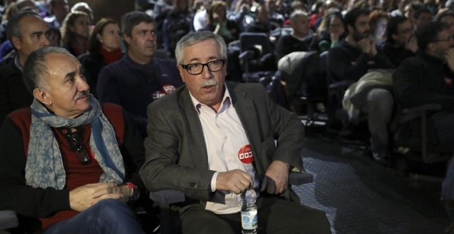 Los secretarios generales de CCOO y UGT, Ignacio Fernández Toxo (d) y Pepe Álvarez.-EFE