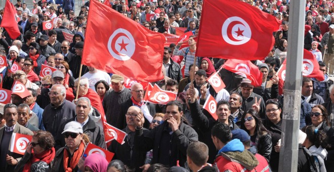 imagen de archivo de una protesta en Túnez. EFE