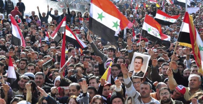 Imagen de archivo de una manifestación en Siria. EFE