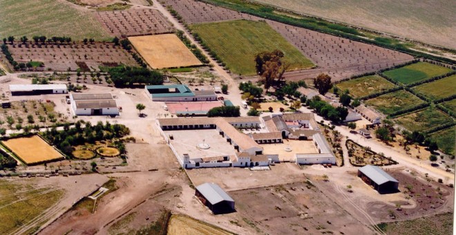 Vista aérea de la finca de 'Las Turquillas', en Écija. Ministerio de Defensa