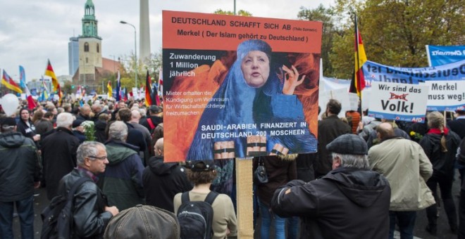 Manifestación de Alternativa para Alemania contra la acogida de refugiados. - AFP