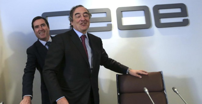 El presidente de la CEOE, Juan Rosell, con el de Cepyme, Antonio Garamendi. EFE