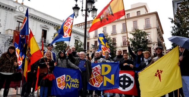 Una manifestación ultra en el día de la Toma de Granada.