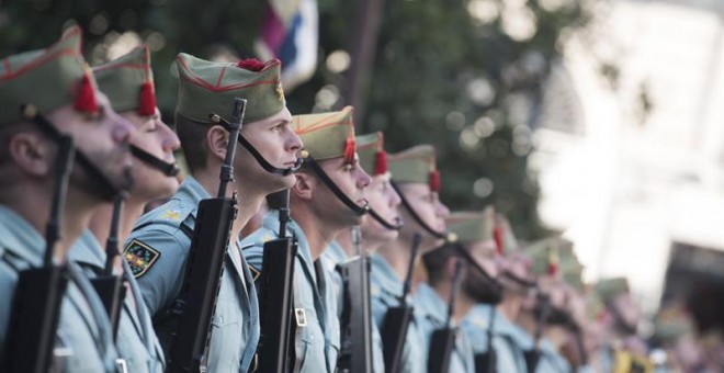 Legionarios, durante la celebración del 525 aniversario de la toma de Granada. EFE/MIGUEL ÁNGEL MOLINA