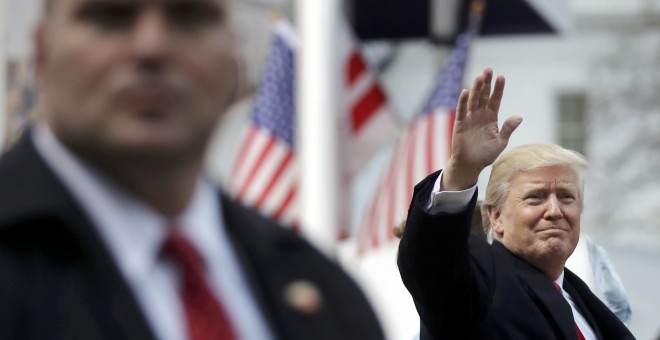 El presidente de los EEUU Donald Trump, durante su toma de posesión. REUTERS/Carlos Barria