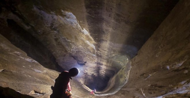 El pozo más profundo de España tiene una profundidad equivalente a la altura de las desaparecidas Torres Gemelas de Nueva York. Europa Press