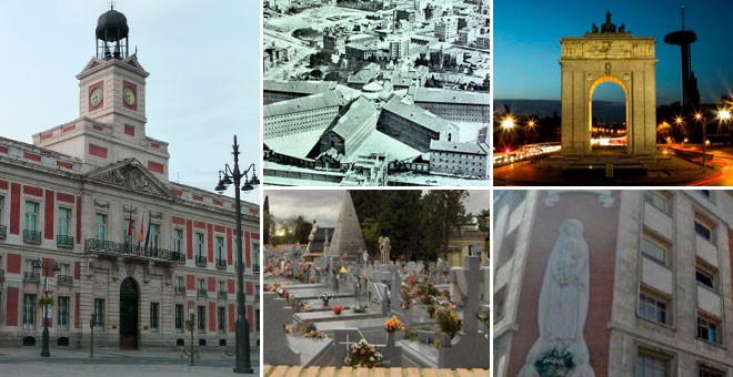 Algunos de los lugares de Memoria propuestos por el Comisionado al Ayuntamiento de Madrid