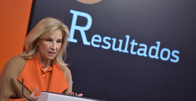 La consejera delegada de Bankinter, María Dolores Dancausa, durante la rueda de prensa para la presentación de los resultados de la entidad en 2016. EFE/Fernando Villar