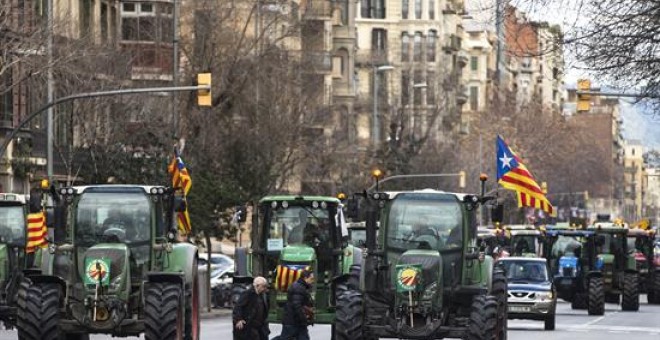 Tractors al centre de Barcelona