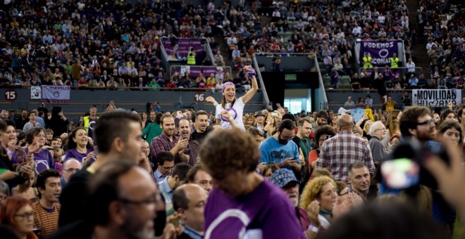 Imagen de archivo de la asamblea de Podemos en Vistalegre. (Reuters)