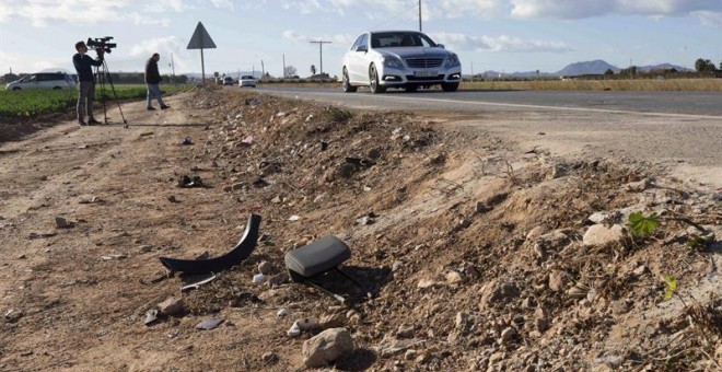 Lugar situado en el kilómetro 4,400 de la carretera RMF36, que une las localidades de La Palma y Torre Pacheco, donde cinco jóvenes, de entre 19 y 21 años y vecinos de Torre Pacheco, han fallecido esta madrugada y tres chicas han resultado heridas de grav