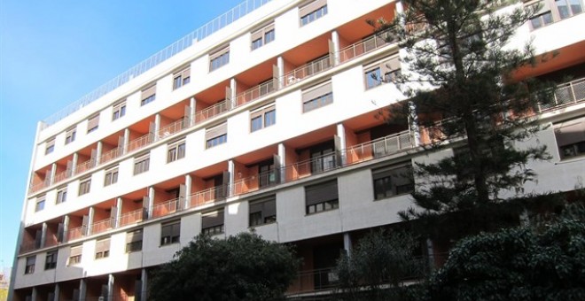 La Casa Bloc, al districte de Sant Andreu de Barcelona, acull 24 habitacles per a refugiats. EUROPA PRESS
