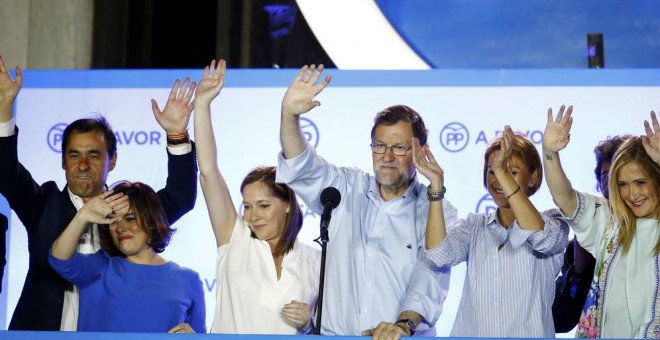 Maíllo, Sáenz de Santamaría, Rajoy, Cospedal y Cifuentes, en una imagen de archivo. REUTERS
