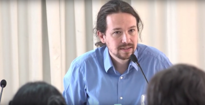 Pablo Iglesias, en su discurso de este sábado ante la dirección de Podemos.