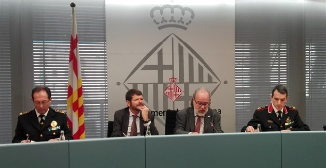 Vázquez, Batlle, Recasens i Molinero, a la roda de premsa. EUROPA PRESS