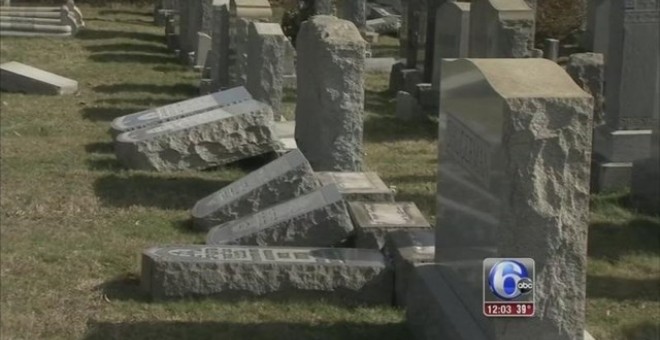 Cementerio de Filadelfia, donde han amanecido con tumbas de judíos rotas