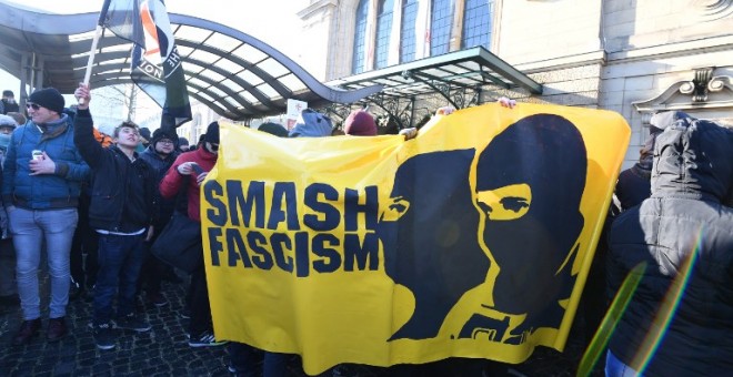 Protesta en Coblenza contra la reunión de los líderes de la extrema derecha europea. - AFP