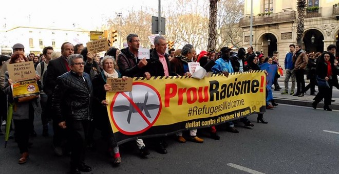 Manifestació de rebuig al racisme celebrada l'any passat a Barcelona. SOS RACISME