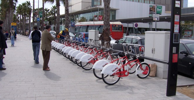 Una estació del Bicing.