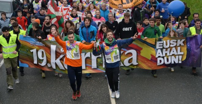 Imagen de la Korrikal, la carrera a favor del euskera, del 2015