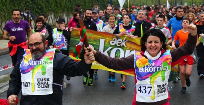 Imagen de la Korrikal, la carrera a favor del euskera, del 2015