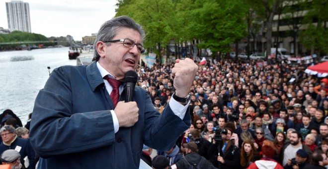 Mélenchon, en un acto en París este lunes. REUTERS/Alain Jocard