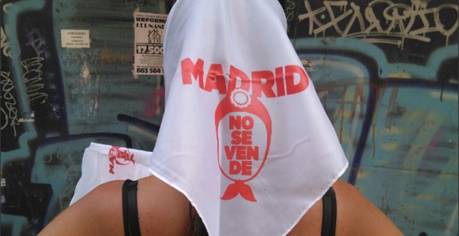Uno de los pañuelos que la plataforma 'Madrid no se vende' ha preparado para la manifestación del sábado.