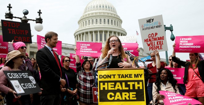 Protesta en Washington contra la nueva reforma sanitaria estadounidense. - REUTERS