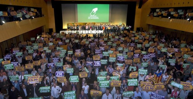 Una imatge de l'acte, celebrat al Palau de Congressos. EFE / QUIQUE GARCÍA