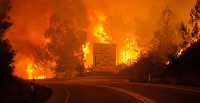 Las llamas arrasan miles de árboles en Pedrogao Grande, en el centro de Portugal. /EFE