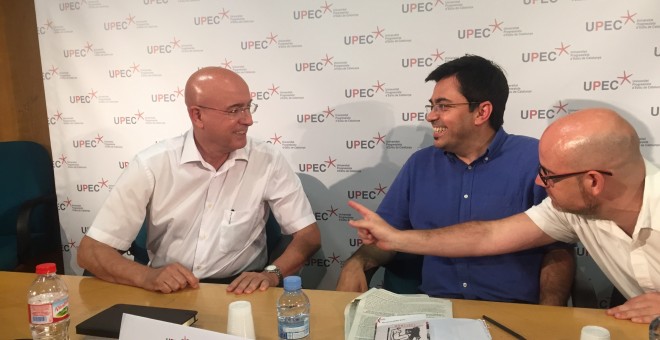 Tresserras i Pisarello, durant el debat de dijous a l'UPEC. / CARLES BELLSOLÀ