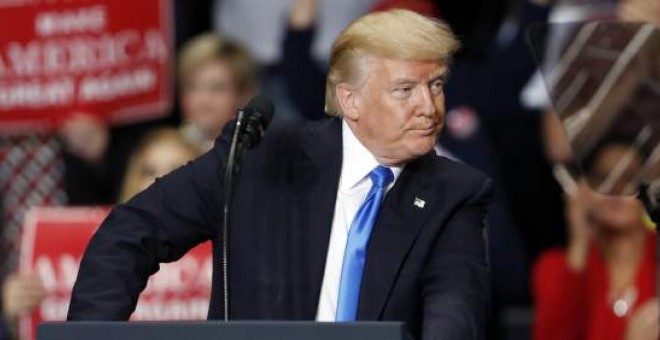 El presidente Trump durante la convención del 'Make America Great Again' en Ohio (EE UU). (DAVID MAXWELL / EFE)