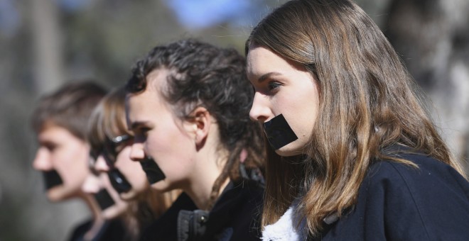 Estudiantes en la protesta /EFE