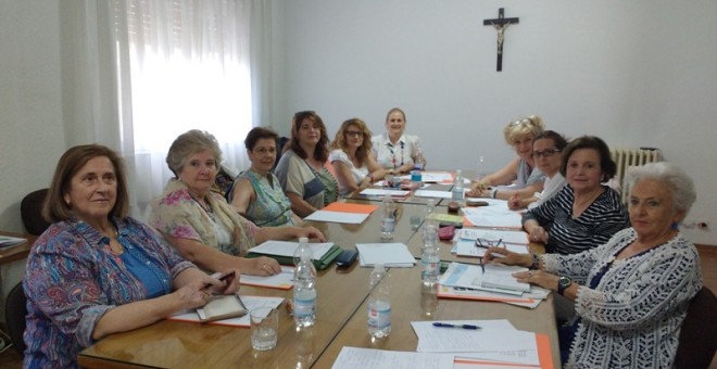 Reunión de la Asociación Católica Española de Servicios a la Juventud Femenina de Madrid.