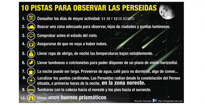 Infografía: Consejos para ver la lluvia de estrellas