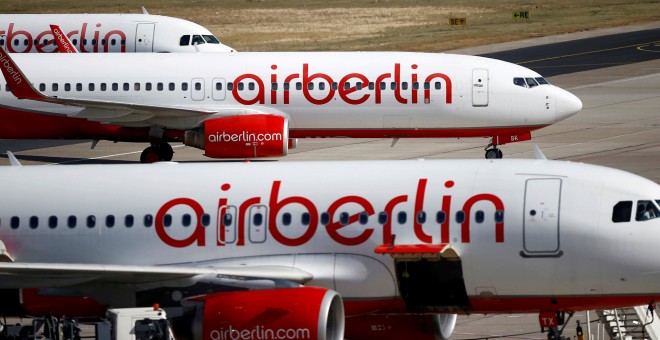 Aviones de Air Berlin en el aeropuerto de Tegel, en Alemania. Reuters
