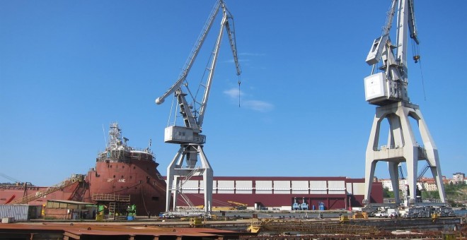 Vista de las instalaciones del astillero La Naval. E.P.