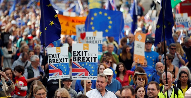 Manifestación en Londres en contra del Brexit del pasado sábado. - REUTERS